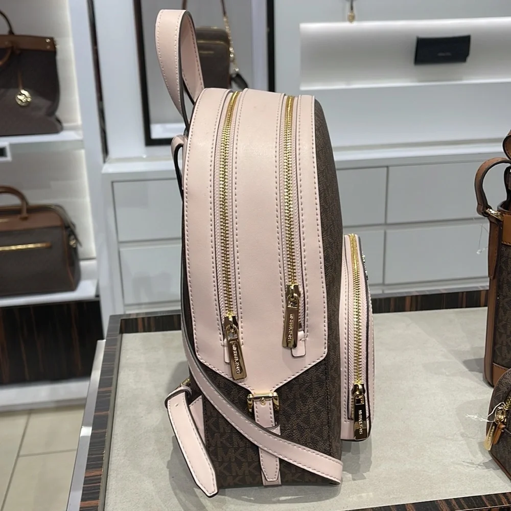 Michael Kors Backpack Bag Jaycee Md Backpack Powder Blush 35S2G8TB2B Brown